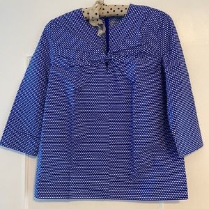 COS cobalt and white blouse